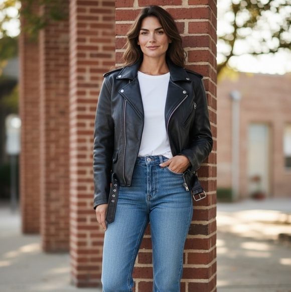 BIKERS LEATHER STUFF Jackets & Blazers - Bikers Leather Stuff Womens Leather Jacket Medium Double Lined Harley